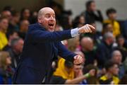 13 April 2024; Moy Tolka Rovers head coach Hunor Harkai during the InsureMyVan.ie Division 1 play-off final match between UCD Marian and Moy Tolka Rovers at the National Basketball Arena in Tallaght, Dublin. Photo by Tyler Miller/Sportsfile