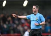 15 April 2024; Referee Eoghan O'Shea during the SSE Airtricity Men's Premier Division match between Bohemians and Dundalk at Dalymount Park in Dublin. Photo by Stephen McCarthy/Sportsfile