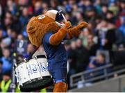 13 April 2024; Leinster mascot Leo the Lion during the Investec Champions Cup quarter-final match between Leinster and La Rochelle at the Aviva Stadium in Dublin. Photo by Sam Barnes/Sportsfile
