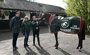 16 April 2024; I Am Maximus and groom Steven Cahill, centre, with Nicola Fitzgerald and Marc Coppez of Randox during the homecoming of Aintree Grand National winner I Am Maximus at Closutton in Carlow. Photo by Seb Daly/Sportsfile