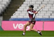 14 April 2024; Carrie Dolan of Galway takes a last second free to level the game, which she missed, during the Very Camogie League Division 1A Final between Tipperary and Galway at Croke Park in Dublin. Photo by Brendan Moran/Sportsfile