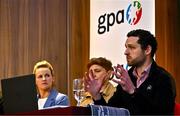 18 April 2024; Speaking at the launch of the GPA Student First Report is GPA Chief Executive Tom Parsons at the Alex Hotel in Dublin. Photo by Sam Barnes/Sportsfile