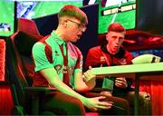 18 April 2024; Owen Mulligan of Drogheda United celebrates during the Virgin Media ELOI Finals at The Camden Sports Bar in Dublin. Photo by Tyler Miller/Sportsfile