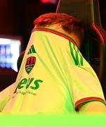 18 April 2024; Ciaran Walsh of Cork City reacts after his defeat in the Virgin Media ELOI Finals at The Camden Sports Bar in Dublin. Photo by Tyler Miller/Sportsfile