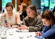 19 April 2024; Attendees complete a survey on their phones during the Professional Women in Sport, Exercise, Physical Activity and Health network event at the Farnham Estate in Cavan. Photo by Sam Barnes/Sportsfile