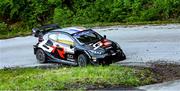 19 April 2024; Sabastien Ogier and Vincent Landais of France compete in their Toyota GR Yaris Rally1 Hybrid during Day Two of the FIA World Rally Championship Croatia 2024 in Zagreb, Croatia. Photo by Philip Fitzpatrick/Sportsfile