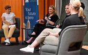 19 April 2024; FIFA High Performance Consultant Lisa Fallon speaking in a panel discussion during the Professional Women in Sport, Exercise, Physical Activity and Health network event at the Farnham Estate in Cavan. Photo by Sam Barnes/Sportsfile