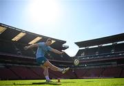19 April 2024; Ciarán Frawley kicks during a Leinster Rugby captain's run at Emirates Airlines Park in Johannesburg, South Africa. Photo by Harry Murphy/Sportsfile