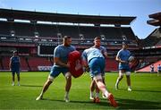 19 April 2024; Jason Jenkins and Scott Penny  during a Leinster Rugby captain's run at Emirates Airlines Park in Johannesburg, South Africa. Photo by Harry Murphy/Sportsfile