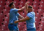 19 April 2024; Thomas Clarkson and Michael Milne during a Leinster Rugby captain's run at Emirates Airlines Park in Johannesburg, South Africa. Photo by Harry Murphy/Sportsfile