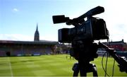 19 April 2024; A broadcast camera is seen before the SSE Airtricity Men's Premier Division match between Bohemians and Drogheda United at Dalymount Park in Dublin. Photo by Shauna Clinton/Sportsfile