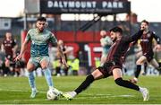 19 April 2024; Declan McDaid of Bohemians in action against Luke Heeney of Drogheda United during the SSE Airtricity Men's Premier Division match between Bohemians and Drogheda United at Dalymount Park in Dublin. Photo by Shauna Clinton/Sportsfile