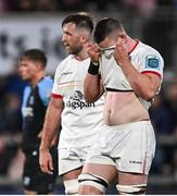19 April 2024; Harry Sheridan, right, and Alan O'Connor of Ulster during the United Rugby Championship match between Ulster and Cardiff at the Kingspan Stadium in Belfast. Photo by Ramsey Cardy/Sportsfile