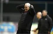 19 April 2024; Galway United manager John Caufield reacts to a missed goal chance during the SSE Airtricity Men's Premier Division match between Galway United and Shelbourne at Eamonn Deacy Park in Galway. Photo by Sam Barnes/Sportsfile