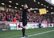 19 April 2024; Assistant referee Darren Carey during the SSE Airtricity Men's Premier Division match between Derry City and Shamrock Rovers at the Ryan McBride Brandywell Stadium in Derry. Photo by Stephen McCarthy/Sportsfile