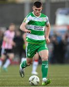 19 April 2024; Josh Honohan of Shamrock Rovers during the SSE Airtricity Men's Premier Division match between Derry City and Shamrock Rovers at the Ryan McBride Brandywell Stadium in Derry. Photo by Stephen McCarthy/Sportsfile