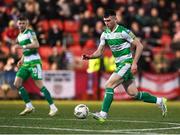 19 April 2024; Josh Honohan of Shamrock Rovers during the SSE Airtricity Men's Premier Division match between Derry City and Shamrock Rovers at the Ryan McBride Brandywell Stadium in Derry. Photo by Stephen McCarthy/Sportsfile