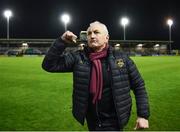 19 April 2024; Galway United manager John Caulfield celebrates after his side's victory in the SSE Airtricity Men's Premier Division match between Galway United and Shelbourne at Eamonn Deacy Park in Galway. Photo by Sam Barnes/Sportsfile