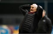 19 April 2024; Galway United manager John Caulfield reacts to a missed goal chance during the SSE Airtricity Men's Premier Division match between Galway United and Shelbourne at Eamonn Deacy Park in Galway. Photo by Sam Barnes/Sportsfile