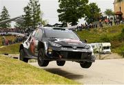 20 April 2024; Elfyn Evans and Scott Martin in their Toyota GR Yaris Rally1 Hybrid compete during Day Three of the FIA World Rally Championship Croatia 2024 in Zagreb, Croatia. Photo by Philip Fitzpatrick/Sportsfile