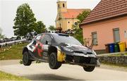 20 April 2024; Sabastien Ogier and Vincent LandaisL in their Toyota GR Yaris Rally1 Hybrid compete during Day Three of the FIA World Rally Championship Croatia 2024 in Zagreb, Croatia. Photo by Philip Fitzpatrick/Sportsfile