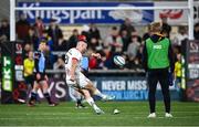 19 April 2024; John Cooney of Ulster kicks a penalty during the United Rugby Championship match between Ulster and Cardiff at the Kingspan Stadium in Belfast. Photo by Ramsey Cardy/Sportsfile