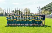 20 April 2024; The Kerry team before the Electric Ireland Camogie Minor B All-Ireland semi-final match between Kerry and Kildare at Banagher in Offaly. Photo by Stephen Marken/Sportsfile