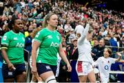 20 April 2024; Edel McMahon of Ireland walks onto the pitch beforethe Women's Six Nations Rugby Championship match between England and Ireland at Twickenham Stadium in London, England. Photo by Juan Gasparini/Sportsfile