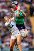 20 April 2024; Aoife Wafer of Ireland in action against Holly Aitchison of England during the Women's Six Nations Rugby Championship match between England and Ireland at Twickenham Stadium in London, England. Photo by Juan Gasparini/Sportsfile