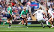 20 April 2024; Dannah O'Brien of Ireland in action against Marlie Packer, 7, during the Women's Six Nations Rugby Championship match between England and Ireland at Twickenham Stadium in London, England. Photo by Juan Gasparini/Sportsfile