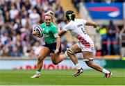 20 April 2024; Aoife Dalton of Ireland in action against Sadia Kabeya of England during the Women's Six Nations Rugby Championship match between England and Ireland at Twickenham Stadium in London, England. Photo by Juan Gasparini/Sportsfile
