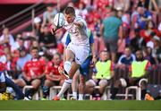 20 April 2024; Sam Prendergast of Leinster kicks a conversion during the United Rugby Championship match between Emirates Lions and Leinster at Emirates Airline Park in Johannesburg, South Africa. Photo by Harry Murphy/Sportsfile