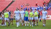 20 April 2024; Leinster players after their side's defeat in the United Rugby Championship match between Emirates Lions and Leinster at Emirates Airline Park in Johannesburg, South Africa. Photo by Harry Murphy/Sportsfile