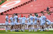 20 April 2024; Leinster players after their side's victory in the United Rugby Championship match between Emirates Lions and Leinster at Emirates Airline Park in Johannesburg, South Africa. Photo by Harry Murphy/Sportsfile