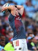 20 April 2024; Niall Scannell of Munster throws in during the United Rugby Championship match between Vodacom Bulls and Munster at Loftus Versfeld Stadium in Pretoria, South Africa. Photo by Shaun Roy/Sportsfile