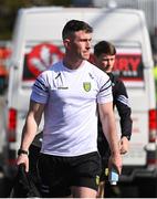 20 April 2024; Patrick McBrearty of Donegal arrives for the Ulster GAA Football Senior Championship quarter-final match between Derry and Donegal at Celtic Park in Derry. Photo by Stephen McCarthy/Sportsfile