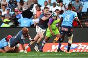 20 April 2024; Shane Daly of Munster heads for the tryline to score the opening try during the United Rugby Championship match between Vodacom Bulls and Munster at Loftus Versfeld Stadium in Pretoria, South Africa. Photo by Shaun Roy/Sportsfile