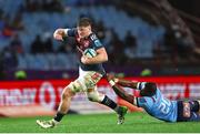20 April 2024; Jack O’Donoghue of Munster attempts to slip Mpilo Gumede of Vodacom Bulls attempted tackle during the United Rugby Championship match between Vodacom Bulls and Munster at Loftus Versfeld Stadium in Pretoria, South Africa. Photo by Shaun Roy/Sportsfile