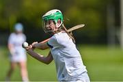 20 April 2024; Louise Murphy of Kildare during the Electric Ireland Camogie Minor B All-Ireland semi-final match between Kerry and Kildare at Banagher in Offaly. Photo by Stephen Marken/Sportsfile