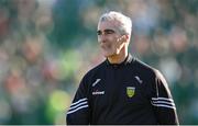 20 April 2024; Donegal manager Jim McGuinness before the Ulster GAA Football Senior Championship quarter-final match between Derry and Donegal at Celtic Park in Derry. Photo by Seb Daly/Sportsfile