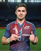 20 April 2024; Man of the Match Jack Crowley poses with his medal after the United Rugby Championship match between Vodacom Bulls and Munster at Loftus Versfeld Stadium in Pretoria, South Africa. Photo by Shaun Roy/Sportsfile