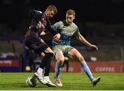 19 April 2024; Rob Cornwall of Bohemians in action against Jack Keaney of Drogheda United during the SSE Airtricity Men's Premier Division match between Bohemians and Drogheda United at Dalymount Park in Dublin. Photo by Shauna Clinton/Sportsfile