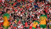 20 April 2024; Supporters during the Ulster GAA Football Senior Championship quarter-final match between Derry and Donegal at Celtic Park in Derry. Photo by Seb Daly/Sportsfile