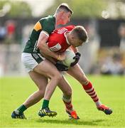 20 April 2024; Ian Maguire of Cork is tackled by Diarmuid O'Connor of Kerry during the Munster GAA Football Senior Championship semi-final match between Kerry and Cork at Fitzgerald Stadium in Killarney, Kerry. Photo by Brendan Moran/Sportsfile