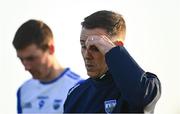 20 April 2024; Waterford manager Paul Shankey reacts after his side's defeat in the Munster GAA Football Senior Championship semi-final match between Waterford and Clare at Fraher Field in Dungarvan, Waterford. Photo by Tyler Miller/Sportsfile
