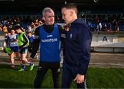 20 April 2024; Clare manager Mark Fitzgerald and Waterford manager Paul Shankey after the Munster GAA Football Senior Championship semi-final match between Waterford and Clare at Fraher Field in Dungarvan, Waterford. Photo by Tyler Miller/Sportsfile