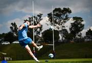 18 April 2024; Harry Byrne kicks during a Leinster Rugby squad training session at St Peter's College in Johannesburg, South Africa. Photo by Harry Murphy/Sportsfile