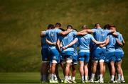 18 April 2024; Leinster players huddle during a Leinster Rugby squad training session at St Peter's College in Johannesburg, South Africa. Photo by Harry Murphy/Sportsfile