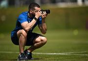 18 April 2024; Videographer Berndardo Santos during a Leinster Rugby squad training session at St Peter's College in Johannesburg, South Africa. Photo by Harry Murphy/Sportsfile