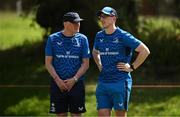 18 April 2024; Team doctor and exercise medicine consultant Dr Jim McShane and Senior physiotherapist Darragh Curley during a Leinster Rugby squad training session at St Peter's College in Johannesburg, South Africa. Photo by Harry Murphy/Sportsfile